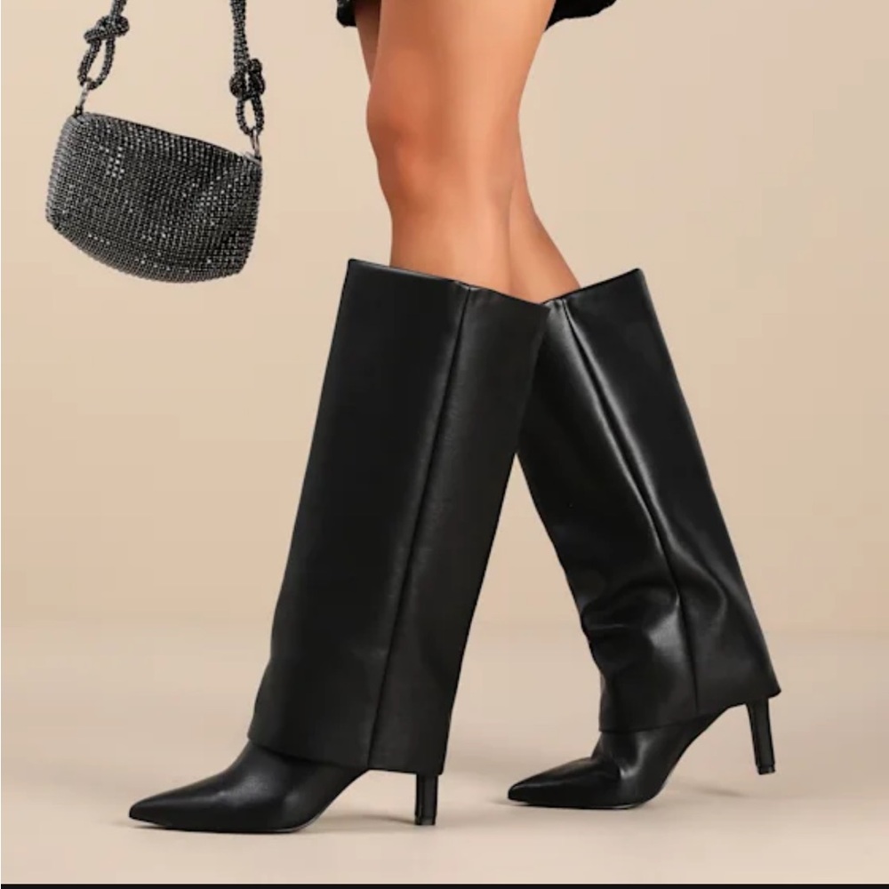 Black Fold-over Boots - Picture 3 of 4